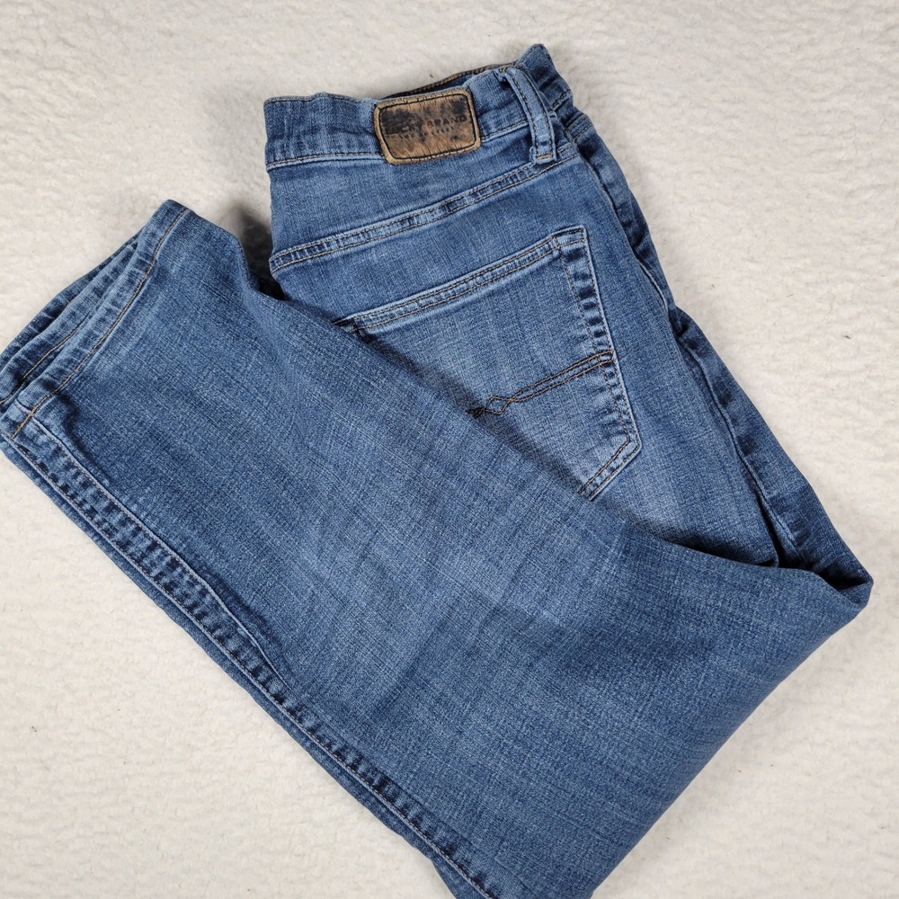 Lucky Brand Jeans Mens 32x27 Blue 410 Straight Leg Medium Wash Denim Casual